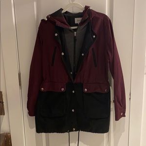 Kismet Two Tone Maroon and Black Anorak Jacket